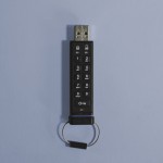 Image of USB key that has a password keypad on its front